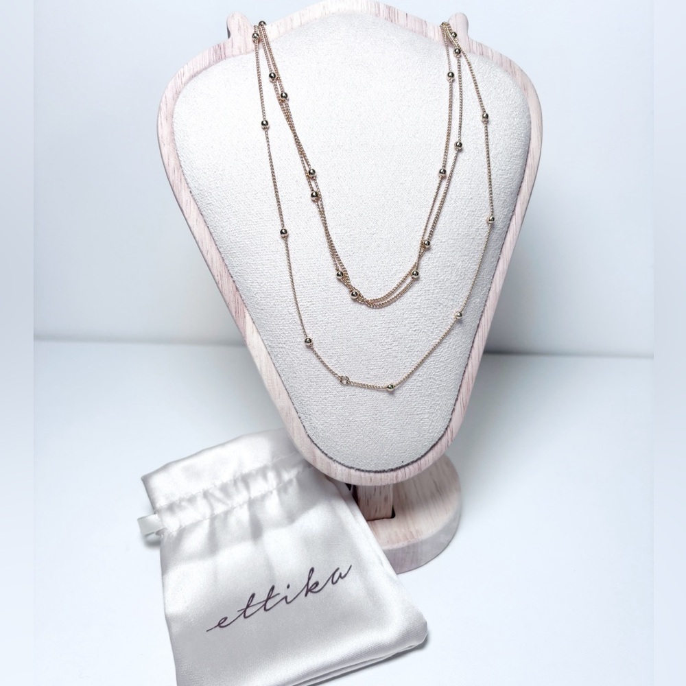 Ettika 18k Gold Plated Multi-strand Layered Necklace Luxe Gift NWT